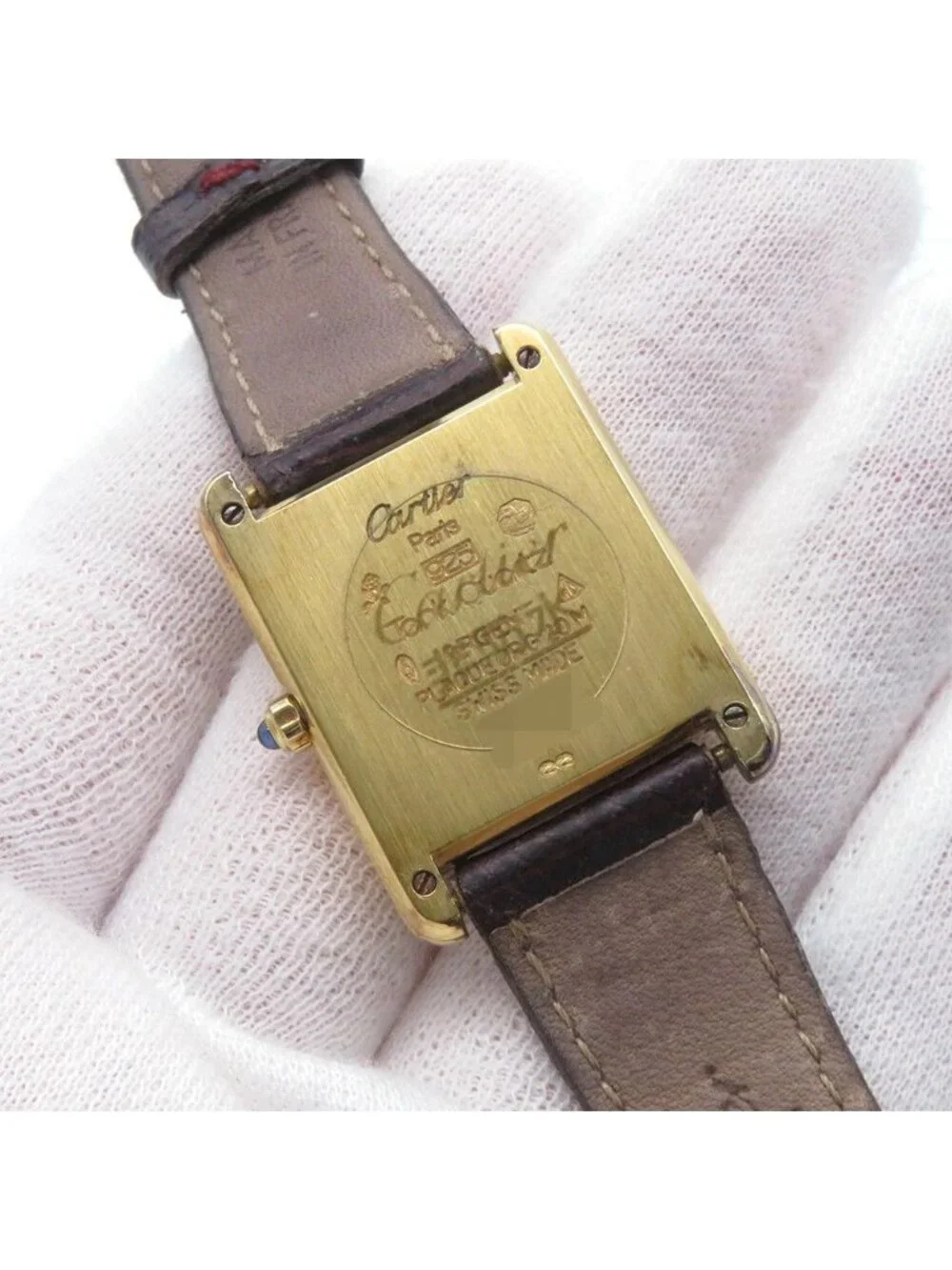 Cartier Must Tank Vermeil Watch Red Gold Dial